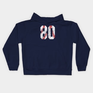 Vintage #80 Baseball Laces Baseball Mom Jersey Love Baseball Kids Hoodie